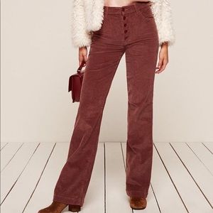 Reformation Rust Corduroy Winnie Pants
